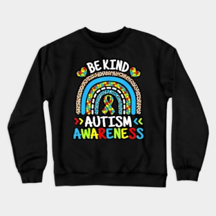 Be Kind Autism Awareness Month Blue Leopard Crewneck Sweatshirt